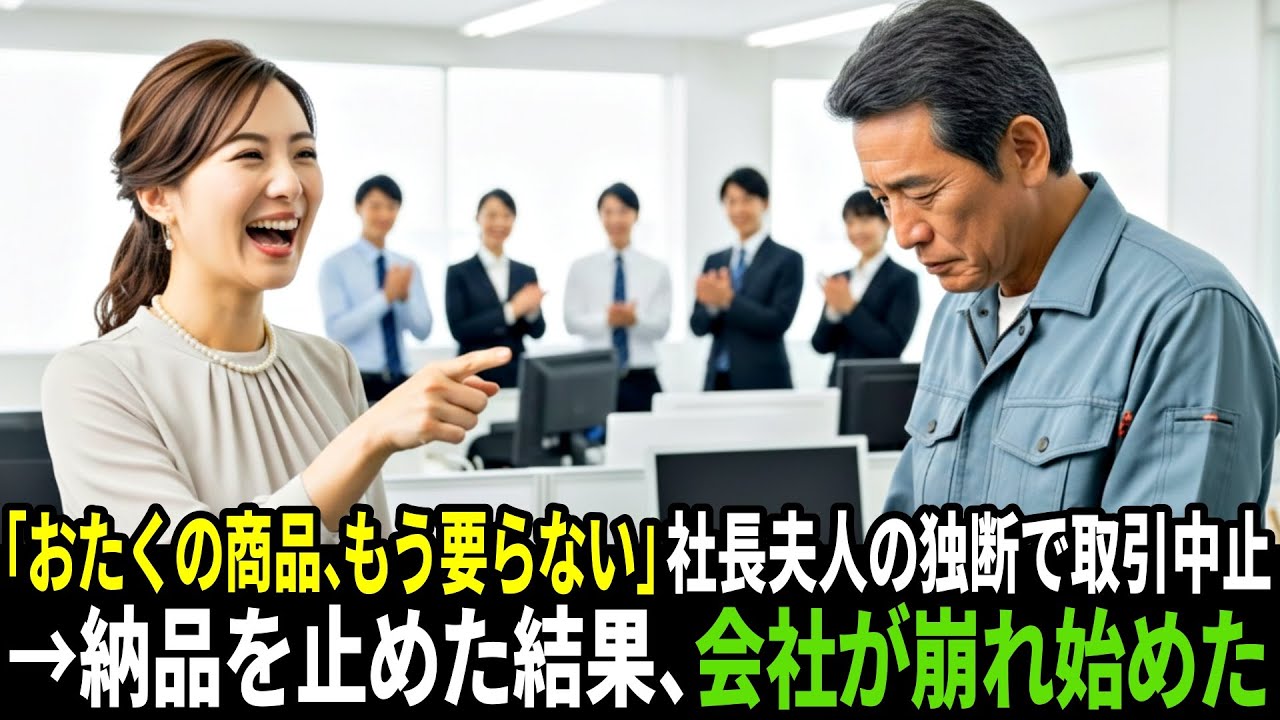 「おたくの商品、もう要らない」社長夫人の独断で取引中止→納品を止めた結果、会社が崩れ始めた【逆転】