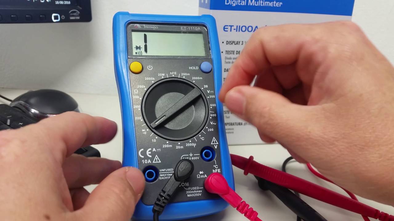 MULTIMETRO DIGITAL ET-1110A - BEM COMPLETO