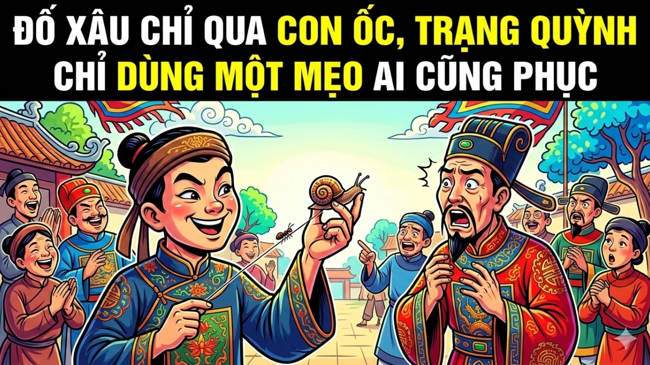 Đố Xâu Chỉ Qua Con Ốc, Trạng Quỳnh Chỉ Dùng Một Mẹo Ai Cũng Phục