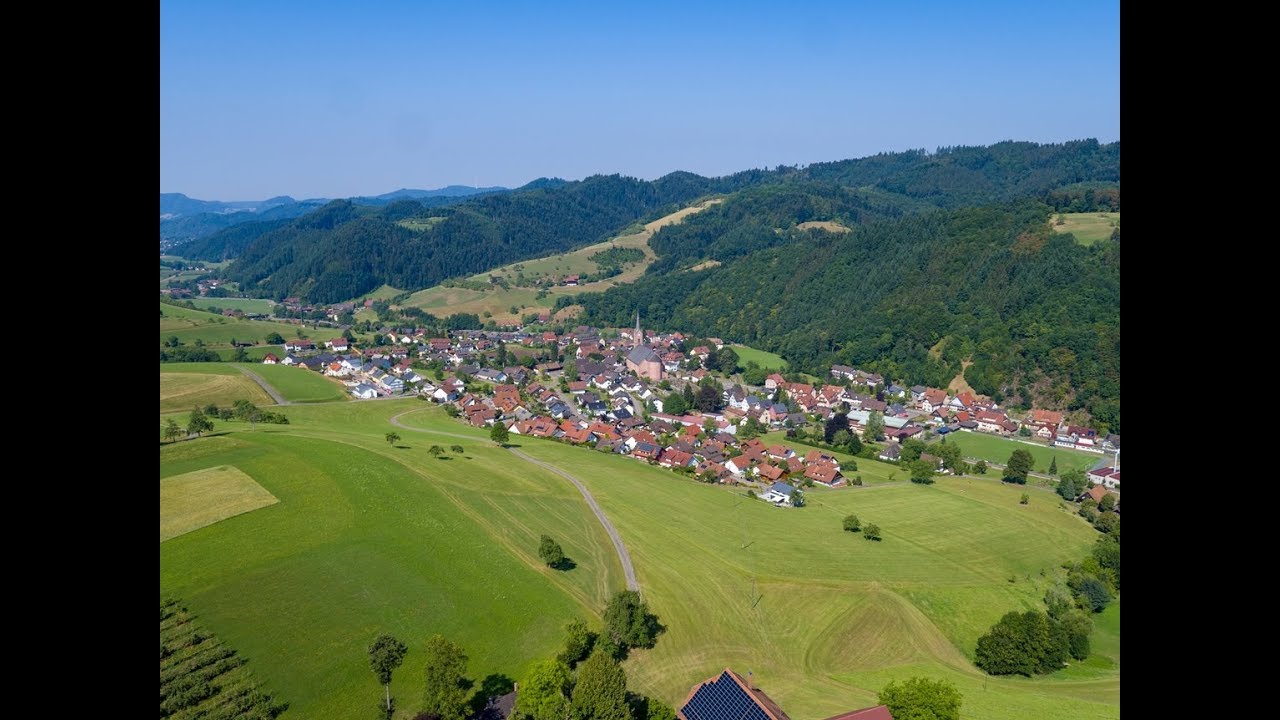 Oberharmersbach im Schwarzwald von oben