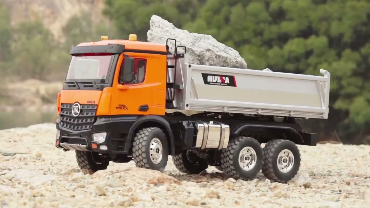 Huina 1598 Control Remoto 1:14 Camión Basculante de Aleación Metalic con Cama Basculante Realista