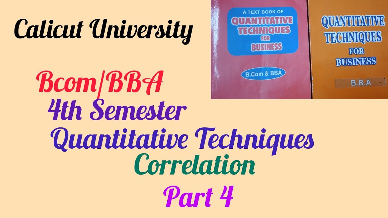 Calicut University 4th sem Bcom/BBA -QT Correlation part 4