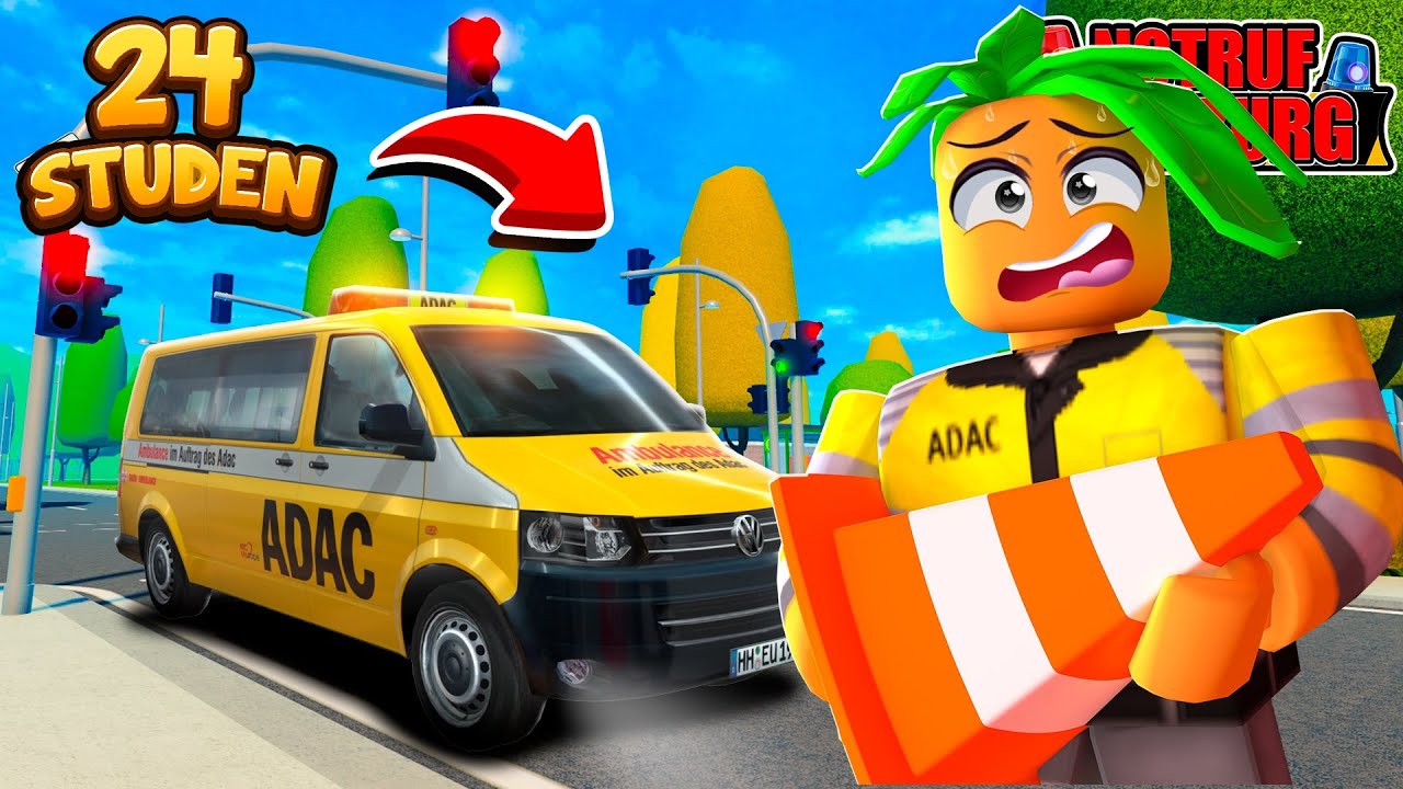 24 STUNDEN als ADAC spielen in Notruf Hamburg! (Roblox Notruf Hamburg👮‍♂️| Story Deutsch)