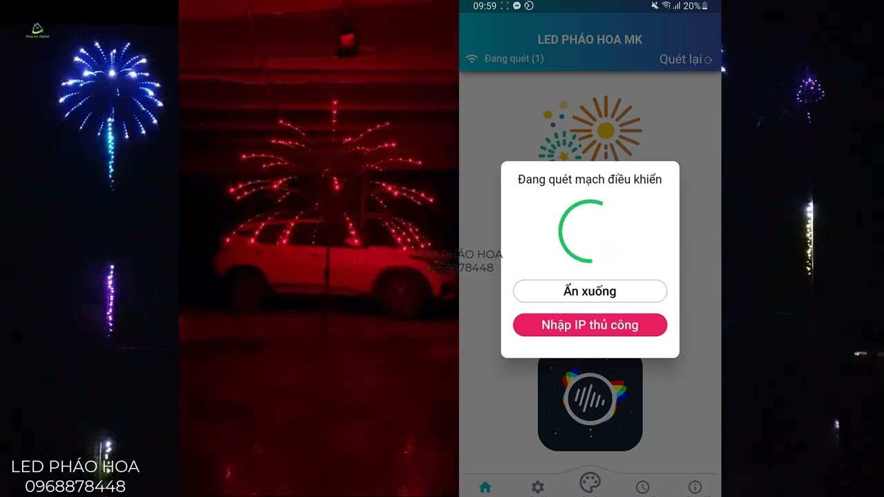 Hướng Dẫn kết nối Led Pháo Hoa với điện thoại