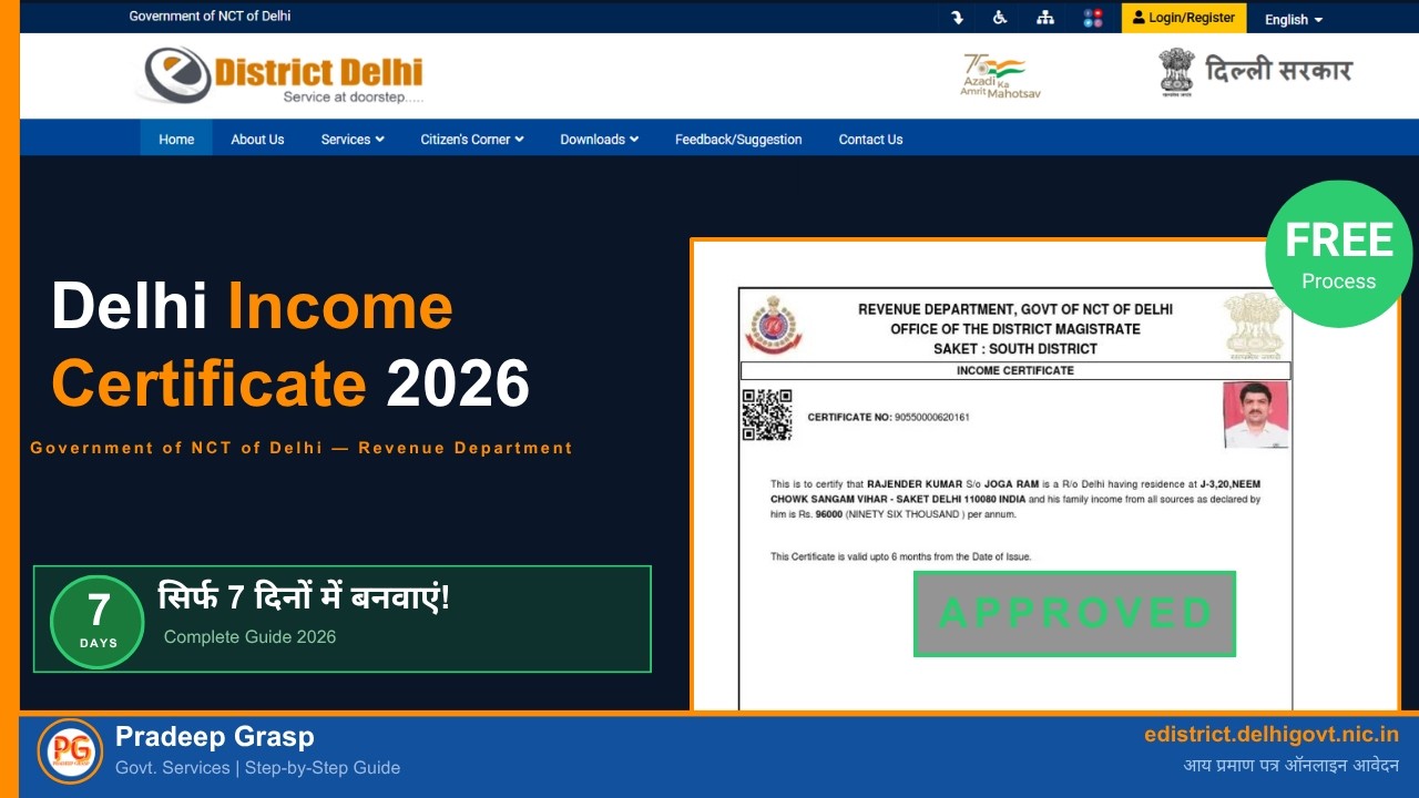 Delhi Income Certificate Online Kaise Banaye 2026 | 7 Days Approval | #delhi #income