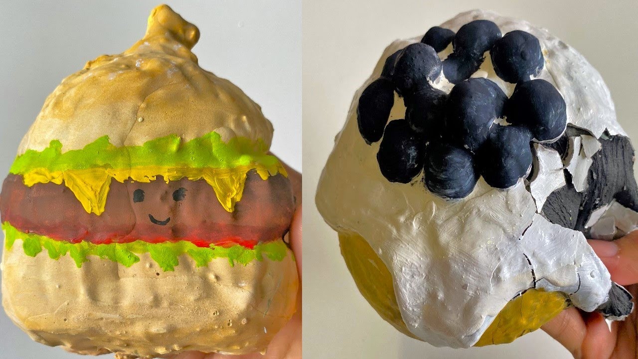 Plaster Clay Cracking and Slime satisfying