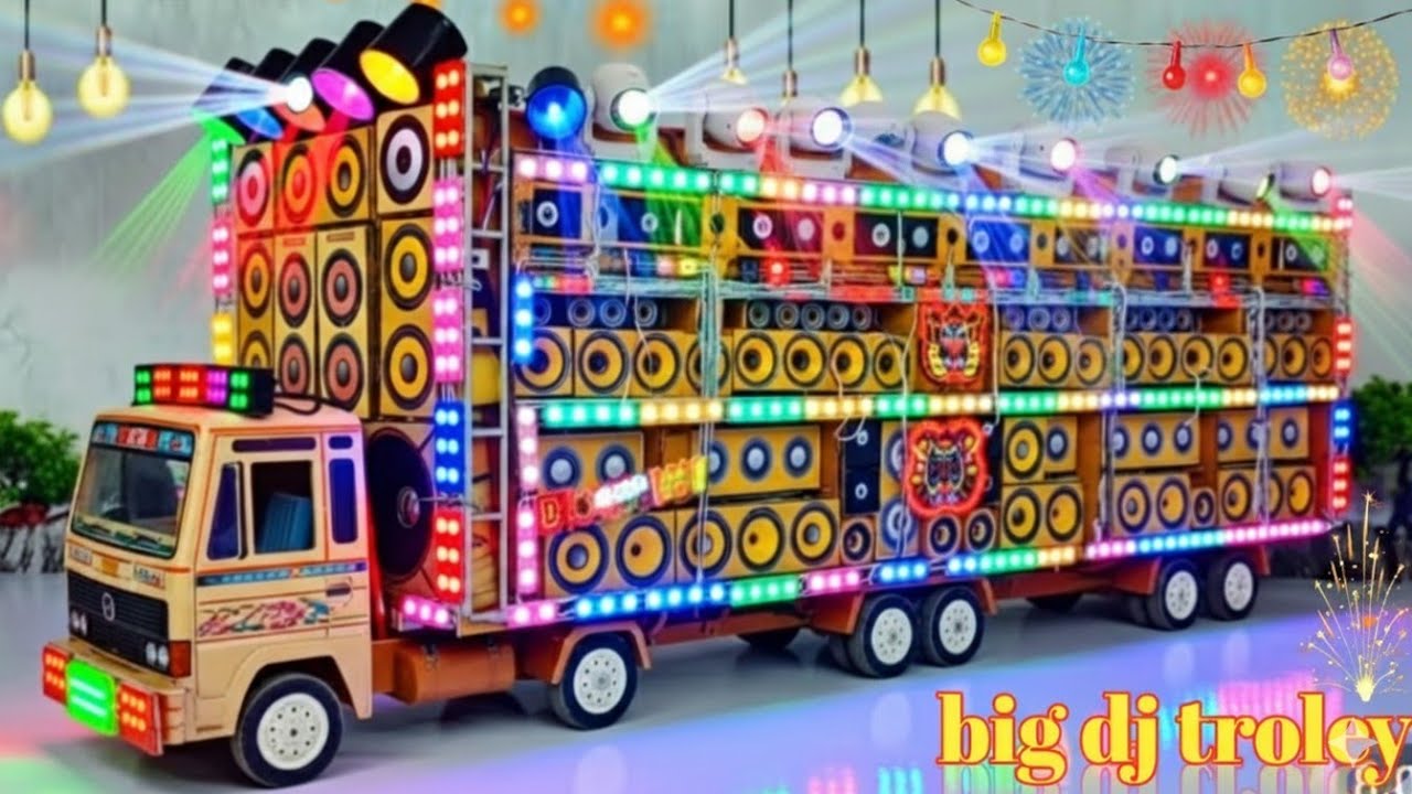Mini Dj Truck Setup Loading at-home by Cardboard Making Dj truck and light | MiniDj Setup | dj wala