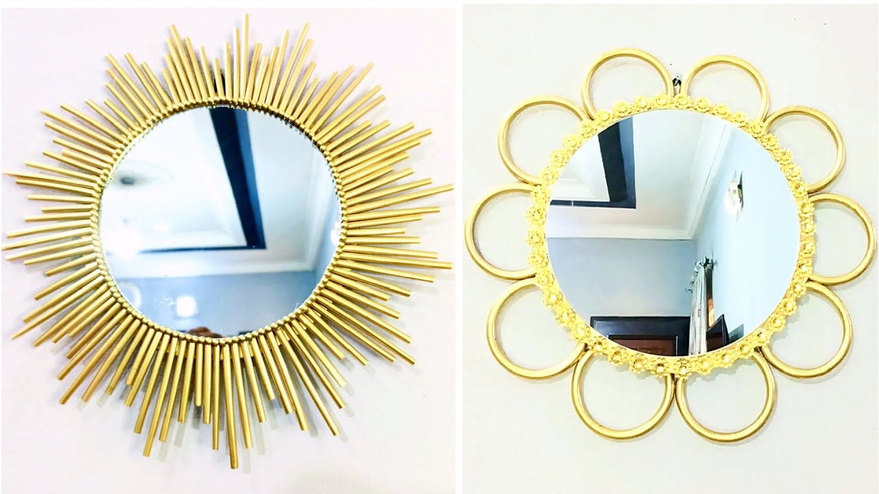 Decorative DIY Gold Wall Mirrors/Glam Mirrors On A Budget!