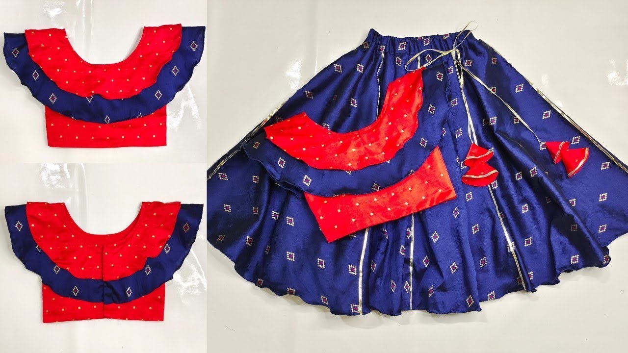 Latest designer lahenga/choli cutting and stitching| step by step tutorial| easy way| trendy 5