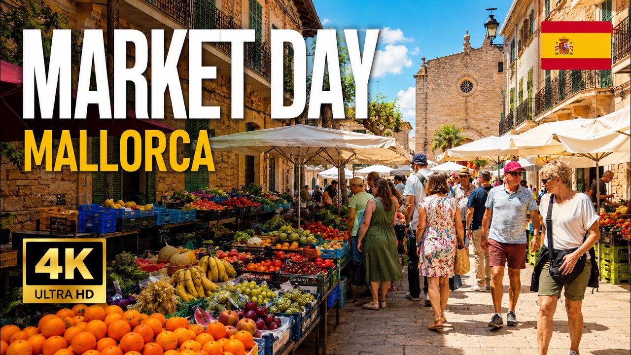 WOCHENMARKT IN SANTANYI auf Mallorca 🍉 | 4K Walking Tour 2023