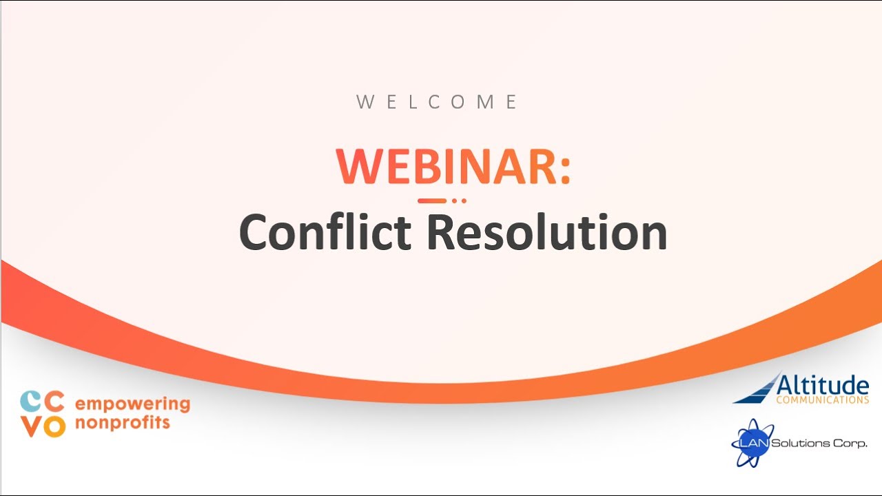 Webinar: Conflict Resolution in the Workplace