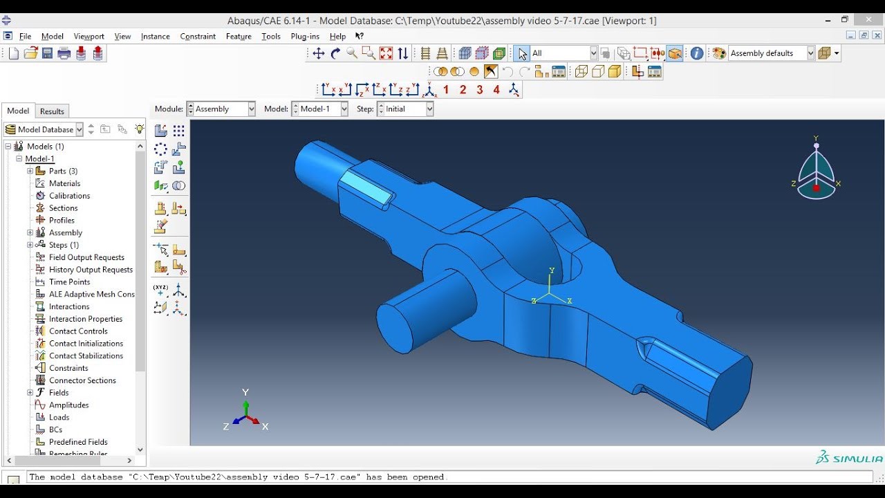 Abaqus Tutorial Videos - Assembling Parts in Abaqus