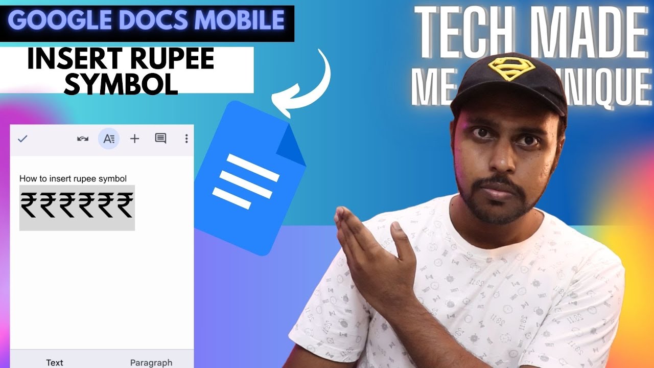 How to insert rupee symbol in Google docs mobile | how to add rupee sign in google docs mobile
