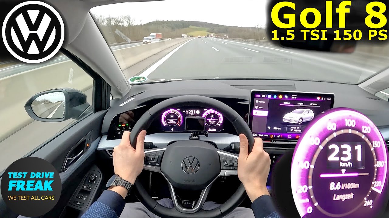 2024 VW Golf 8 1.5 TSI 150 PS Manual 🚀 TOPSPEED POV & Performance Test