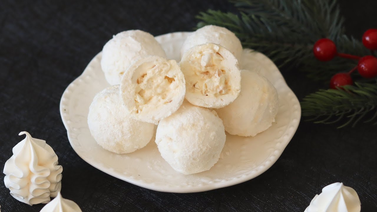 ХРУСТЯЩИЕ СНЕЖКИ из БЕЗЕ с ОРЕХОВОЙ НАЧИНКОЙ 🔥 Meringue cookie recipe