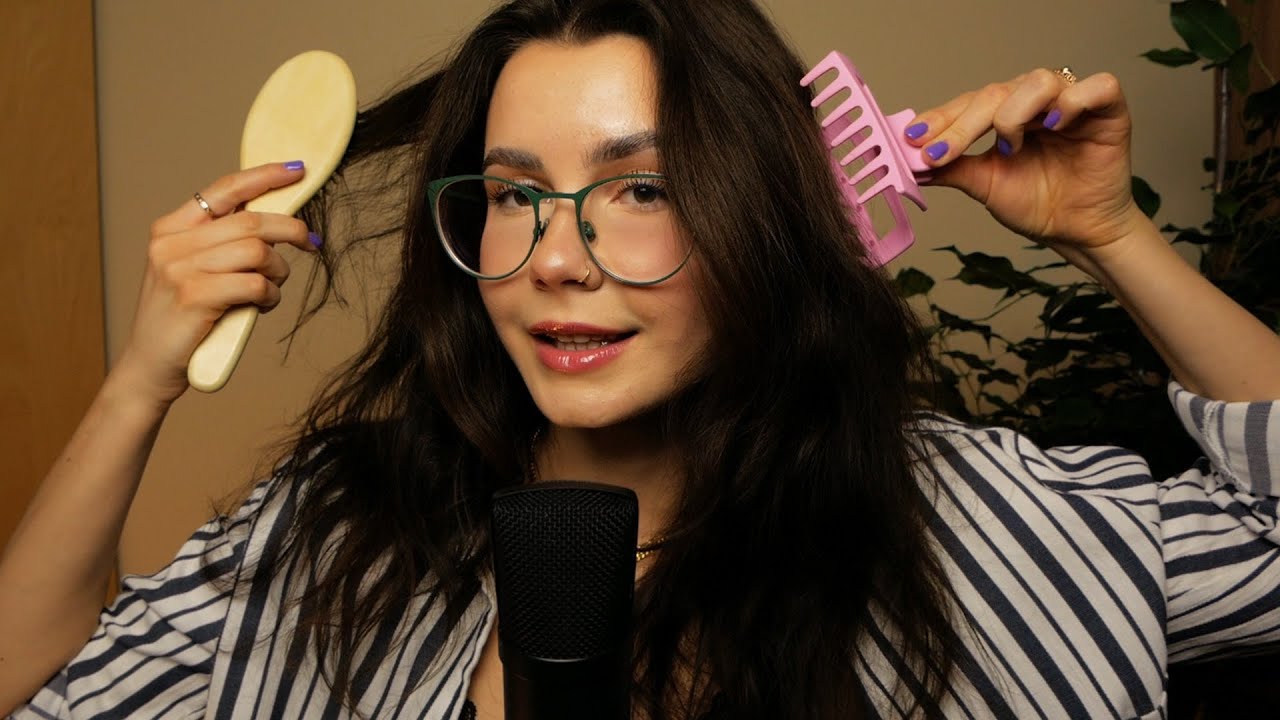 ASMR WŁOSOWE WYZWALACZE 💇🏻‍♀️ na mnie i na Tobie! ★ czesanie, upinanie, plecenie