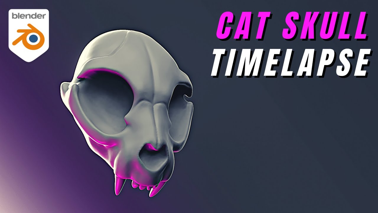 Cat Skull - Blender Sculpting Timelapse