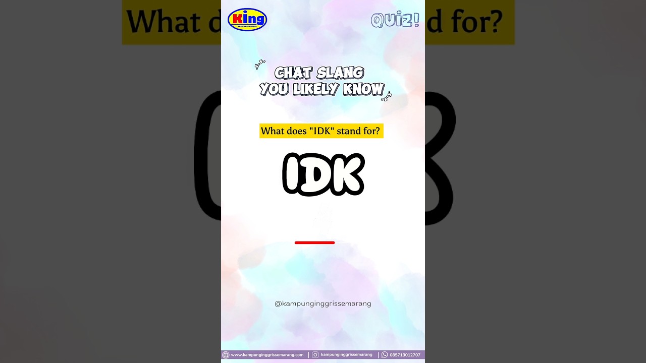 Chat slang time!IDK, LOL, ASAP&hellip; do you know them all? #kampunginggrissemarang