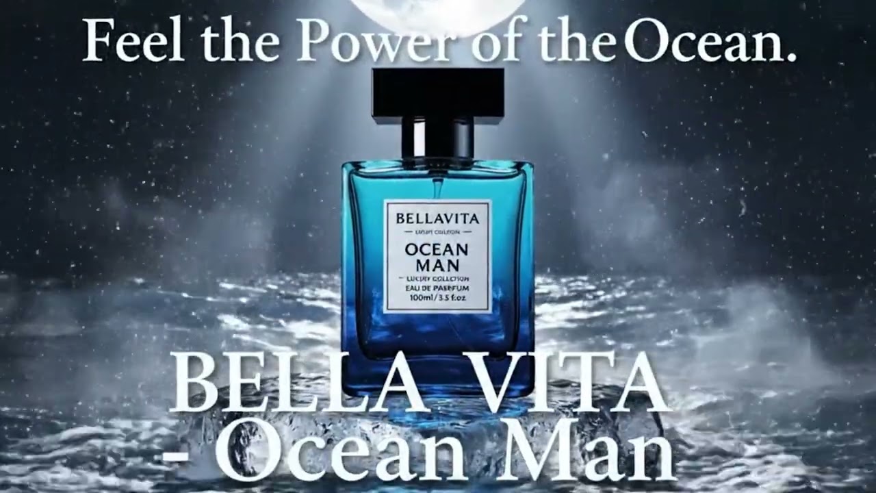 Bella Vita Ocean Man Perfume | Premium Motion Graphic Ad | Fresh & Masculine Scent