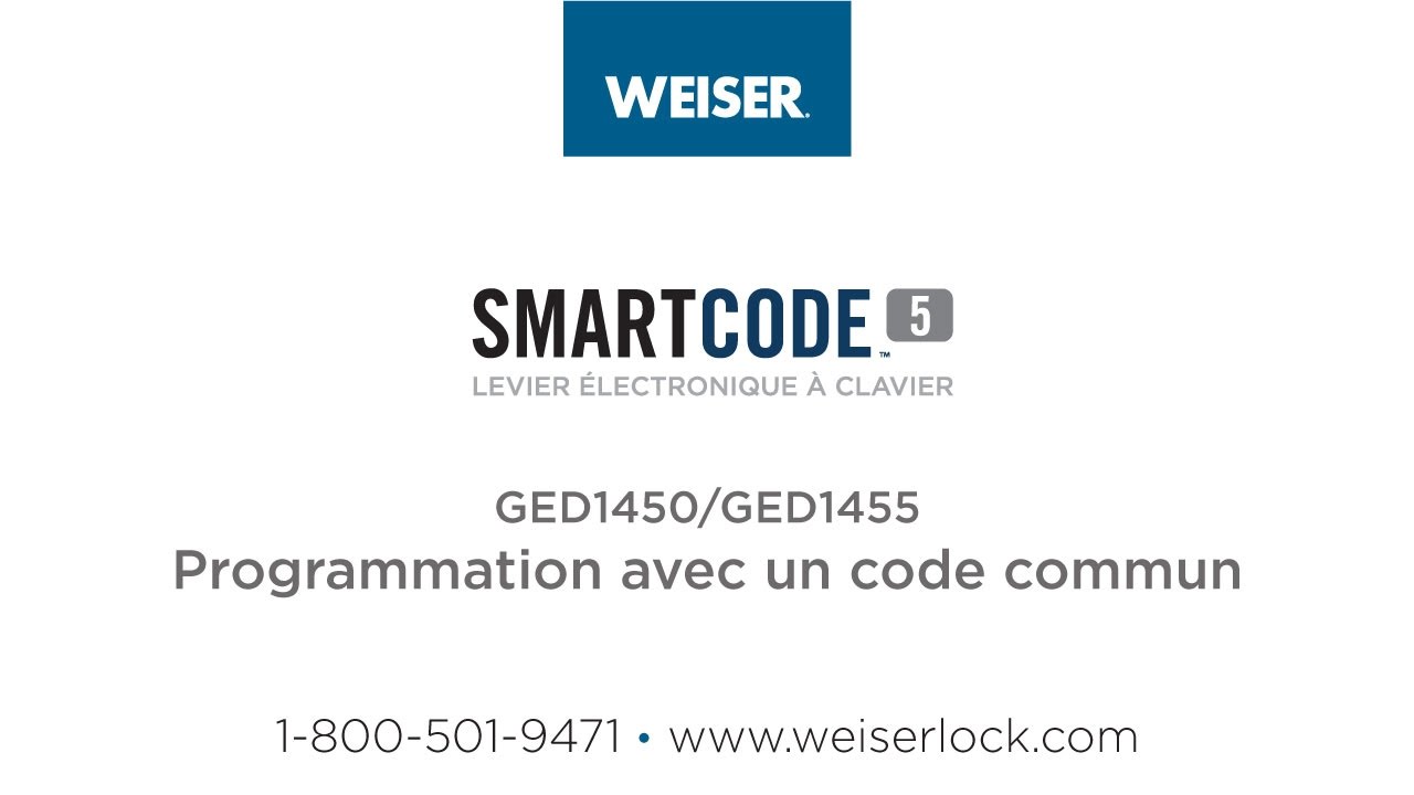 Weiser SmartCode 5 Levier électronique à clavier : Programmation avec un code commun