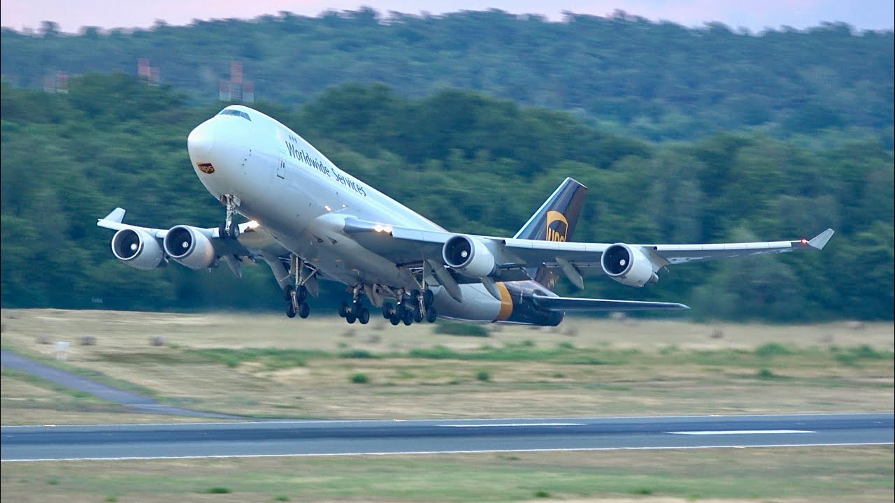Cologne Bonn Airport viewing deck Planespotting in 4K with UPS B747 Departures! Rwy 24/32 ops