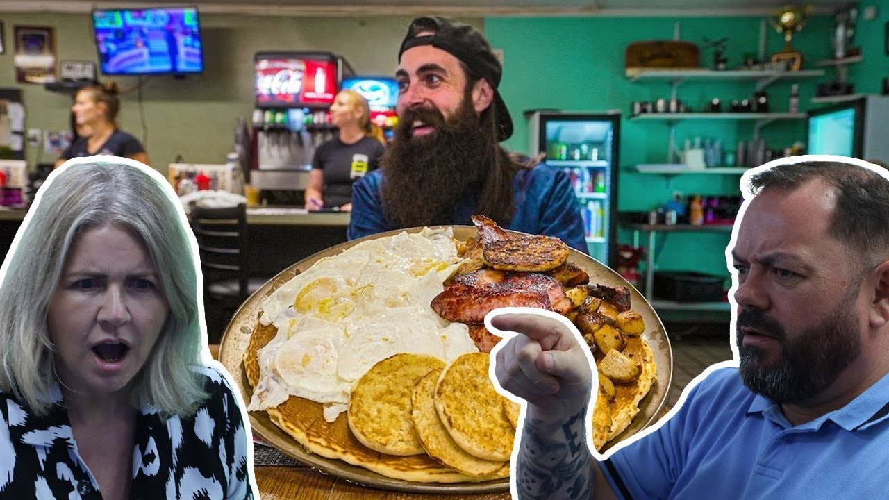 British Family React! YOU ONLY GET 30 MINUTES TO BEAT THIS AMERICAN BREAKFAST CHALLENGE!