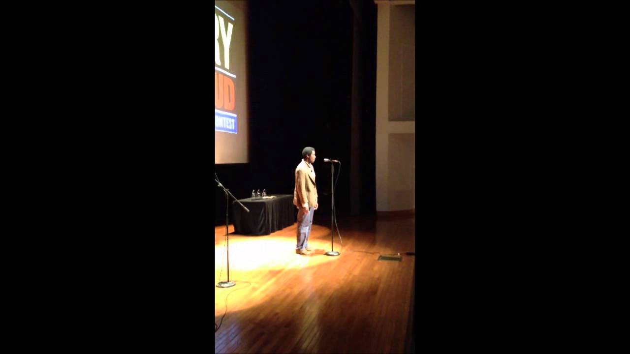 Cameron Smith recites "Cartoon Physics Part I," by Nick Flynn at the Maryland POL Final