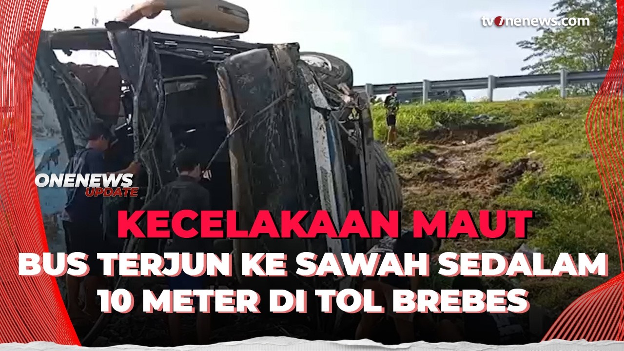 Tragis! Bus Terperosok ke Sawah, 1 Tewas dan 24 Orang Terluka | OneNews Update