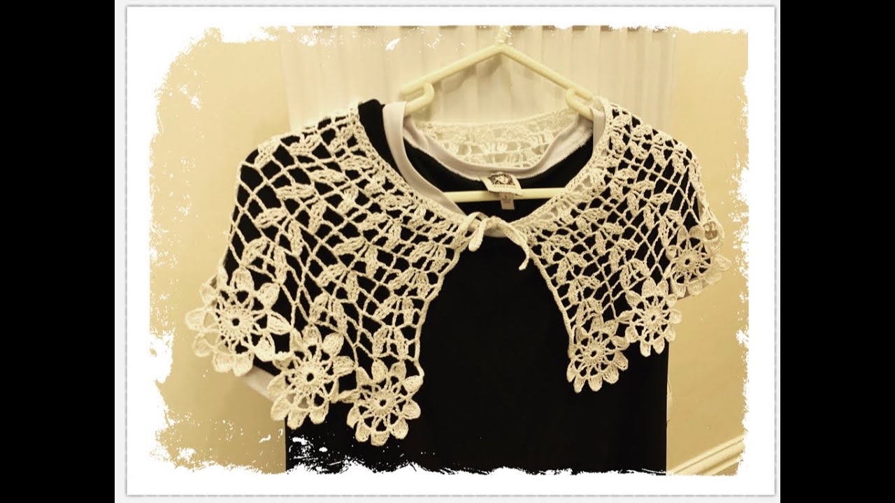 How to crochet lace capelet (collar)