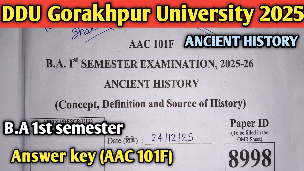 AAC 101F Answer key 24/12/2025 || B.A 1st semester || #ancienthistory #answerkeyAAC101F #baaac101f 