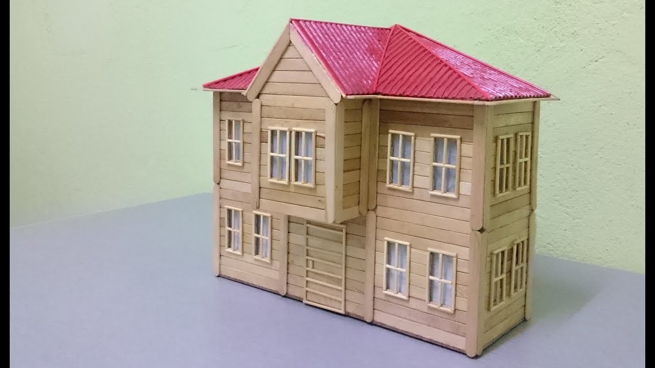 Maket Ev yapımı ''Cumbalı evler''- Dondurma çubuklarından Nasıl Yapılır?