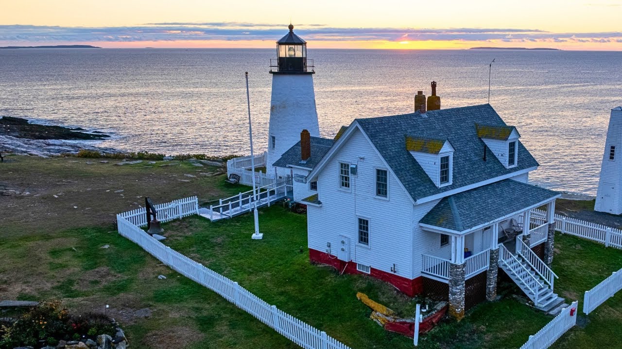 Pemaquid Point Lighthouse, Maine | 8 Hours of Calm by Drone 