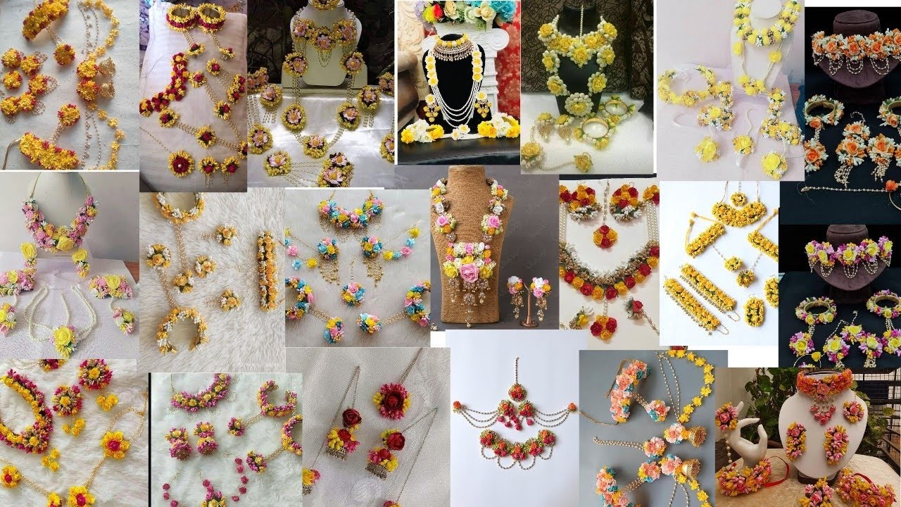 Latest Floral Jewellery Designs| Haldi Jewellery Designs| Bridal Jewellery Set For Haldi.