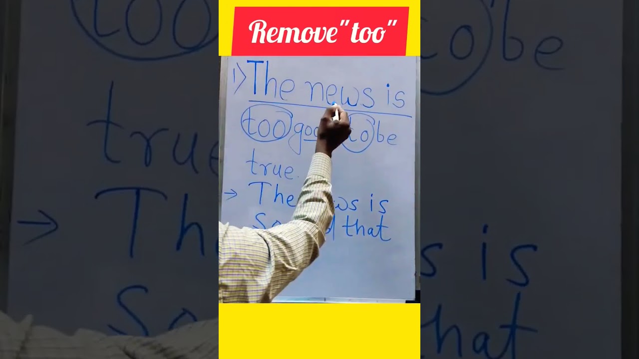 Remove too | So that #shorts #ssc #hsc #compitativeexams #englishgrammar