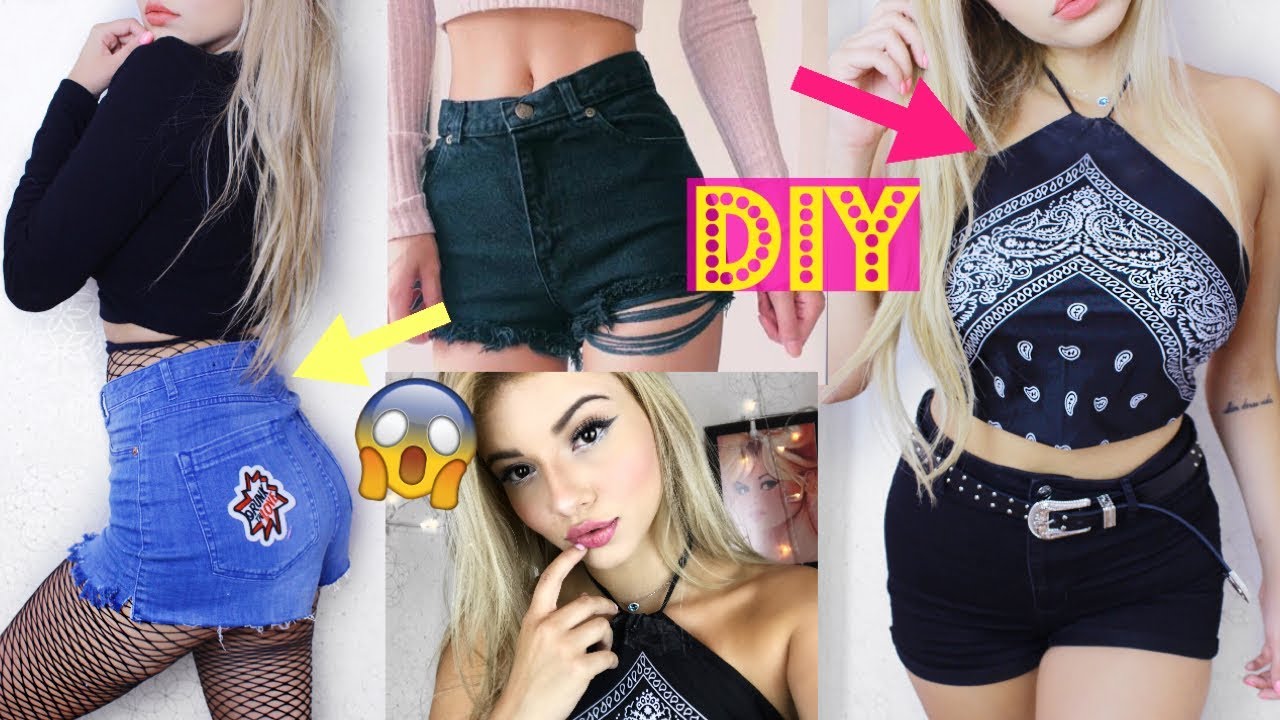 DIY: FAÇA SUAS ROUPAS TUMBLR SEM GASTAR NADA!| Michelle Almendra