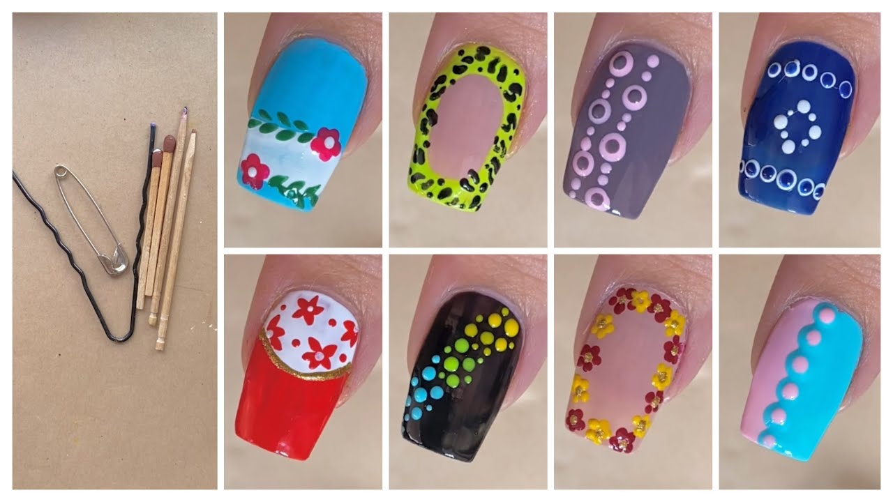 Top 10 Easy nail art designs for beginners with household items || Cute nail art designs at home