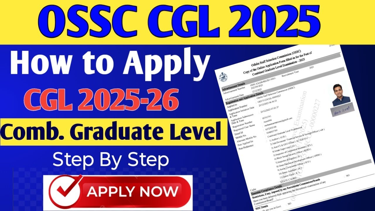OSSC CGL Online Registration Step by step Process// How to apply OSSC CGL 2025 // Apply Now New user