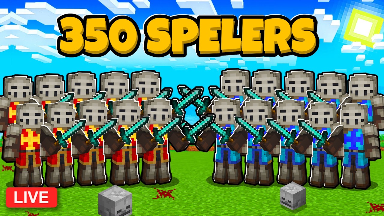 🔴 LIVE 350 SPELERS VOEREN OORLOG IN MINECRAFT!