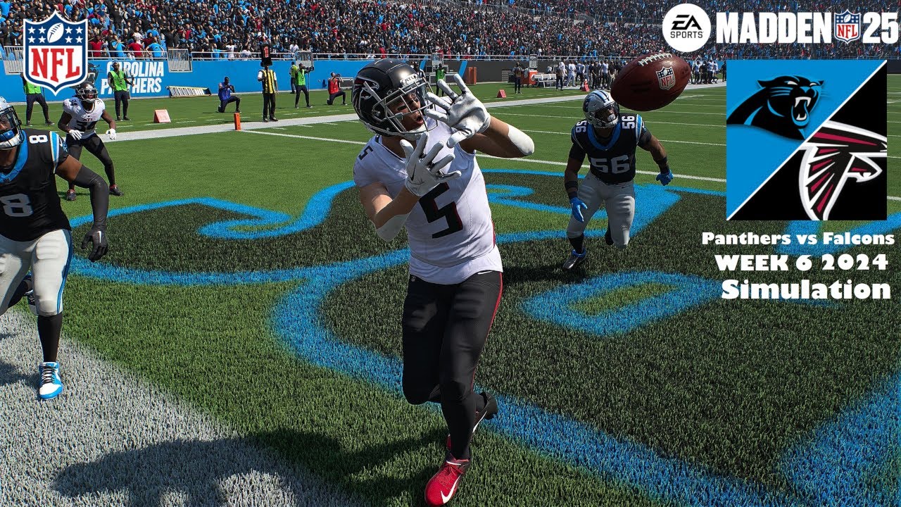 Madden 25 Carolina Panthers vs Atlanta Falcons Week 6 Sim 2024 Full 15 Minute Quarters Game Play