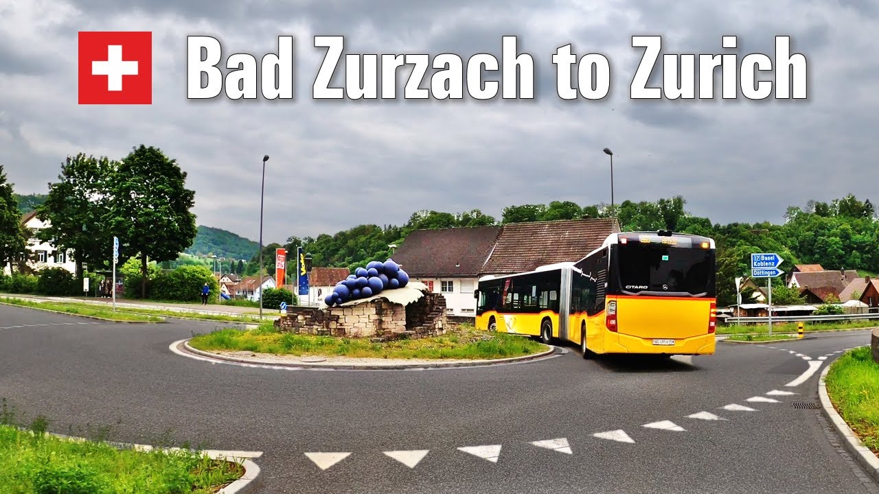 Cloudy Spring Road Trip | Bad Zurzach to Zurich • Driving in Switzerland 🇨🇭 [4K]