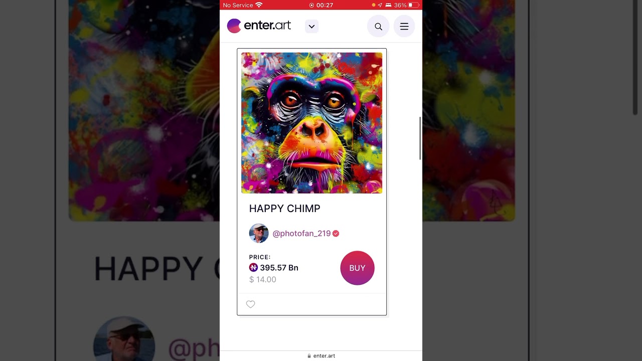 Enter.art compared to Opensea.io (on mobile devices)