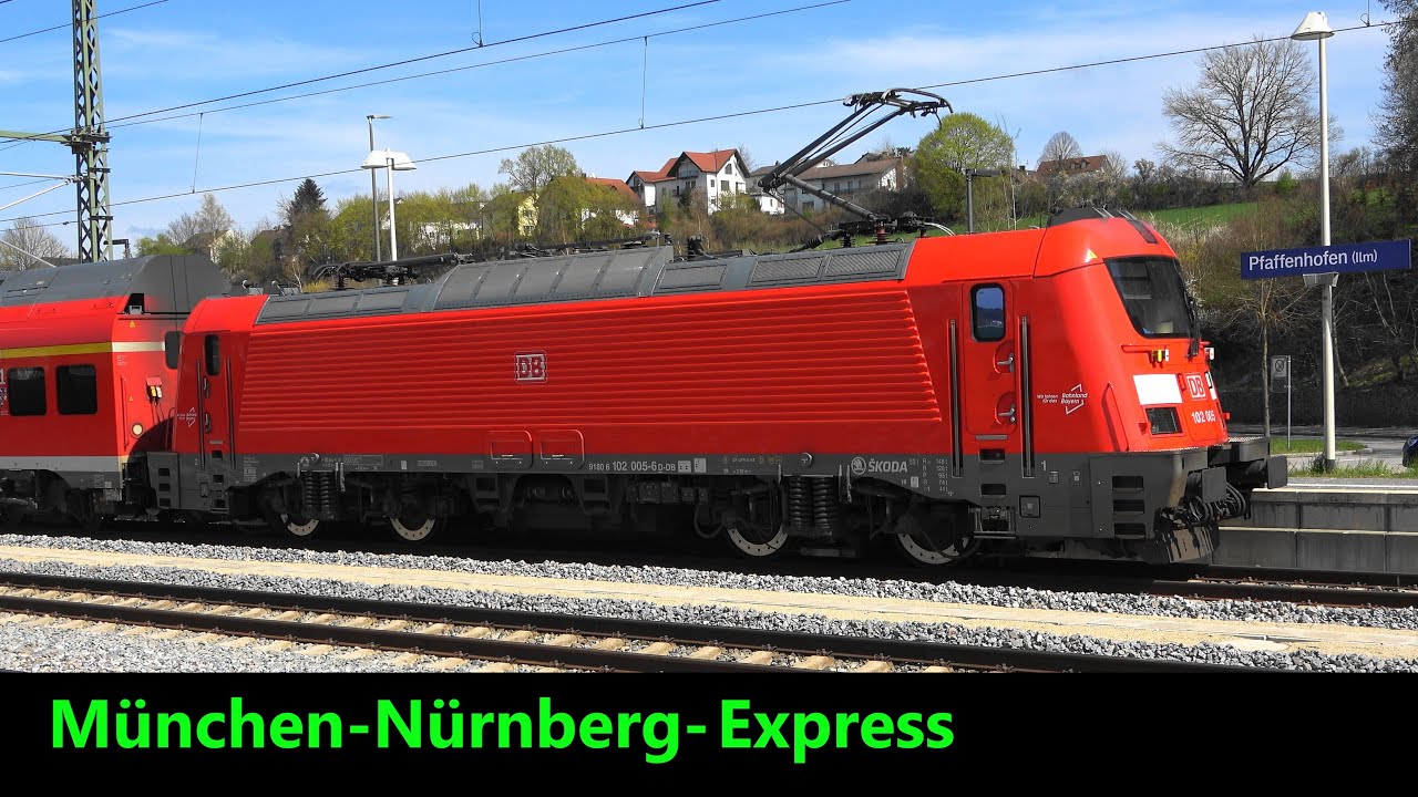 M&uuml;nchen-N&uuml;rnberg-Express RE1 mit BR102 SKODA & RB16 mit BR111➡️Treuchtlingen