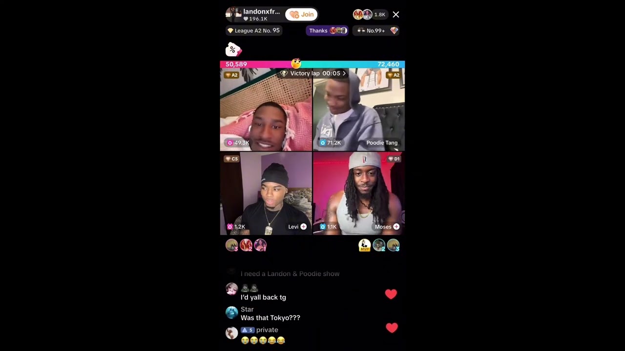 NTTV: @landonxfrost & @Poodie Tang  on live tonight together 😩#fypシ゚viral #nttv#funny 