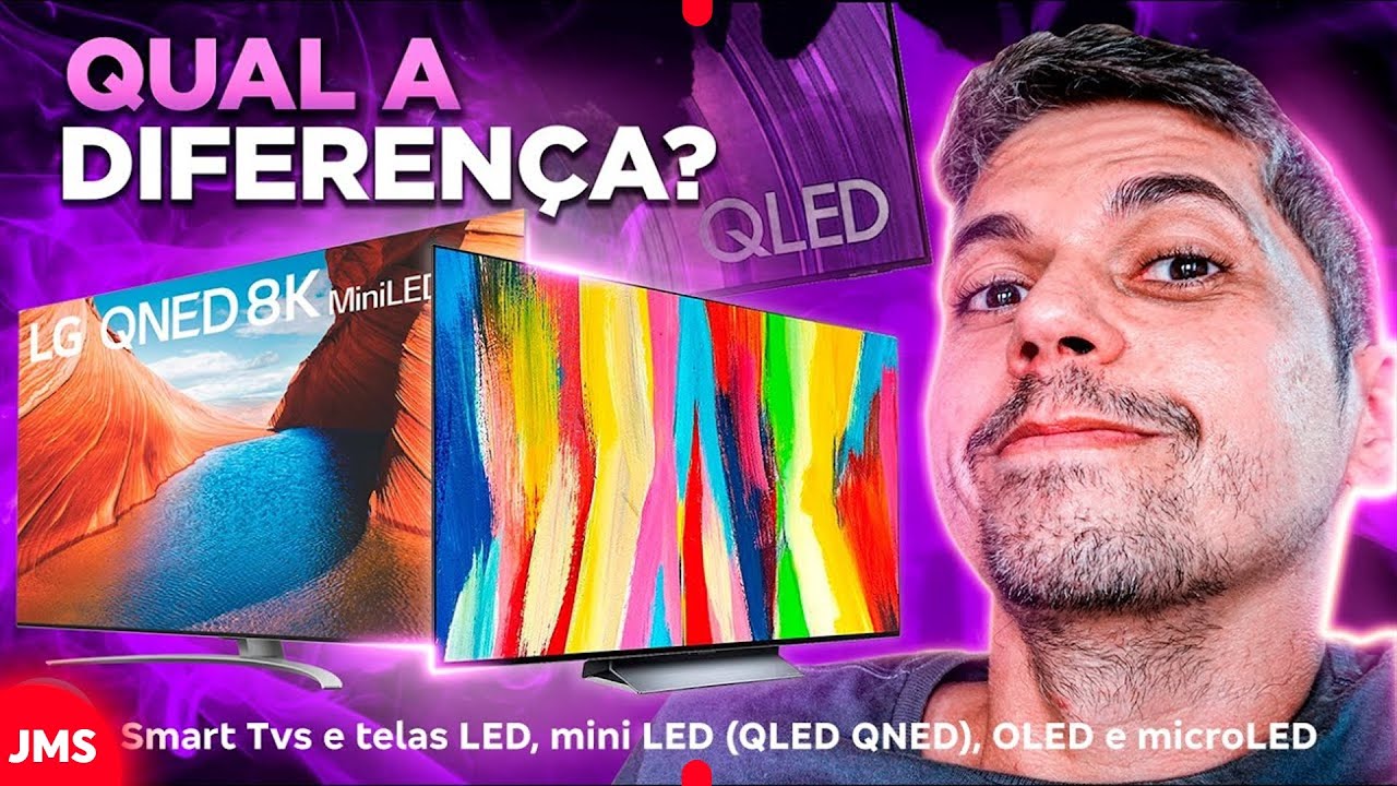 A diferen&ccedil;a entre Smart Tvs e telas LED, Mini LED (QLED QNED) OLED e Micro LED