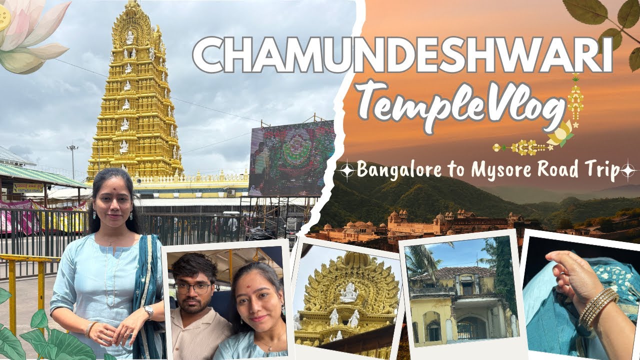Chamundeshwari Temple, Mysore Vlog🛕🌸 | Day Road Trip from Bangalore to Mysore🚗🛣️ | Chamundi Hills⛰️