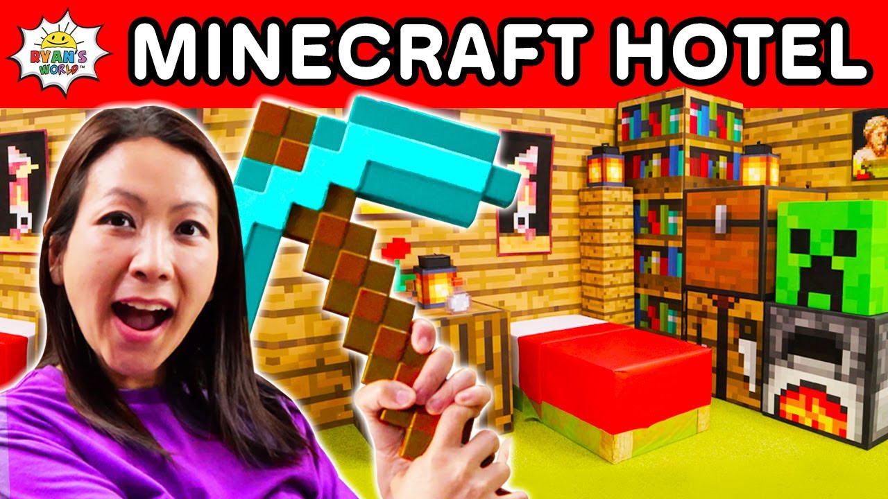 We Spend 24 Hours in a MINECRAFT Hotel!