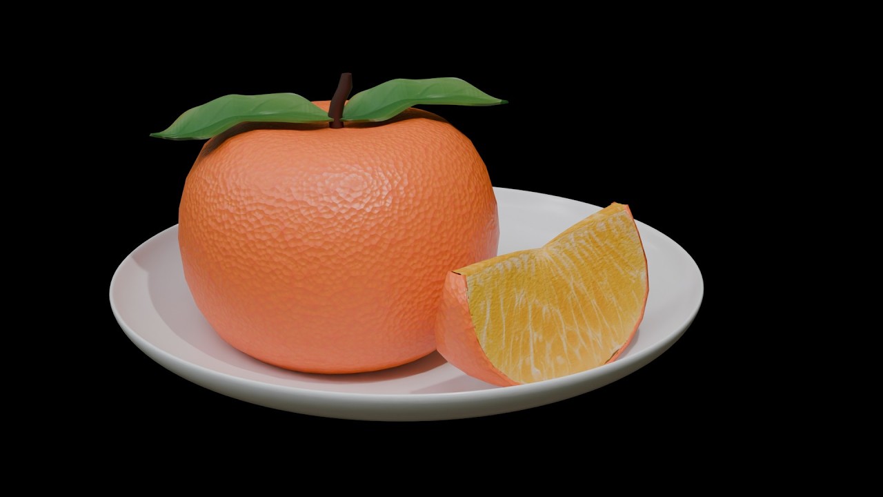 Blender 5  : Making  an clement animation preview.Blender5 : 创建桔子预览