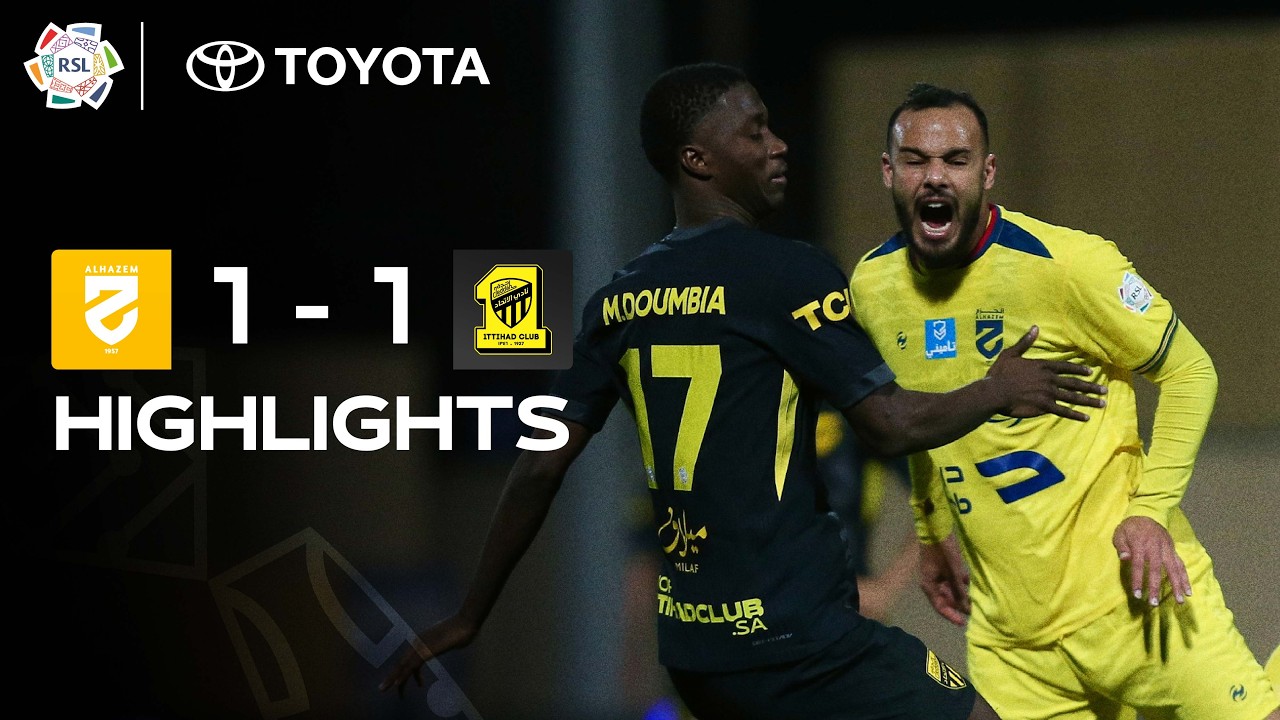 All level! 🤝 Al Hazem and Al Ittihad share the points ⏱️ | Powered by Toyota