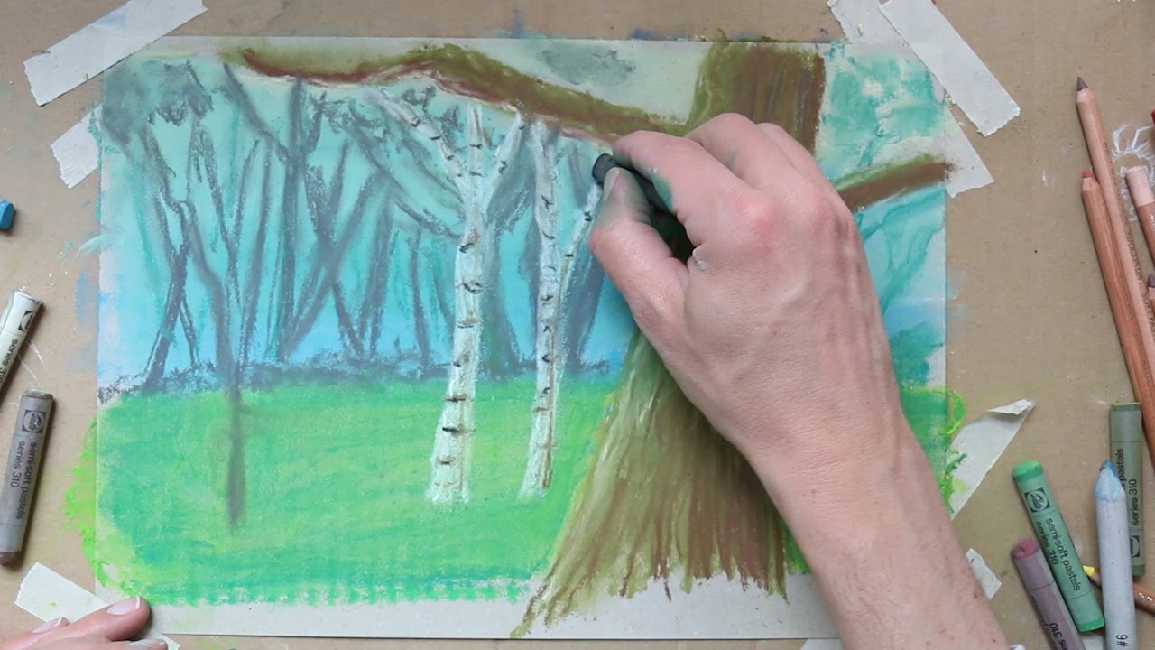 Hoe teken je bomen met pastelkrijt? - Stefan Tekent