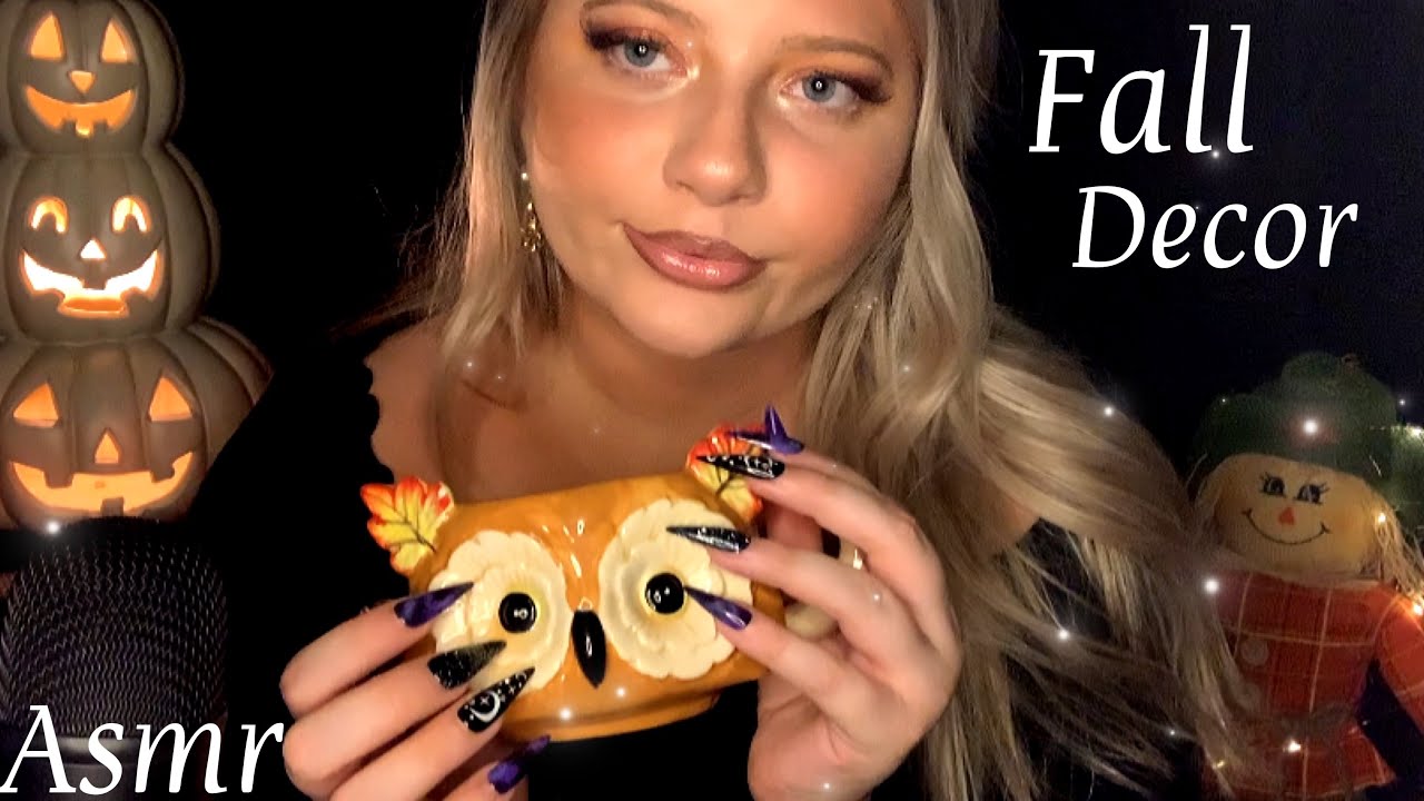 Asmr Cozy Fall Decor | Tapping, Scratching, Whispers 🎃👻🍂
